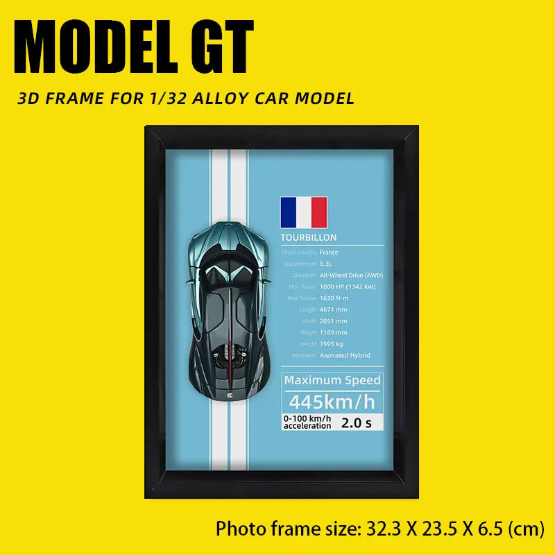 Supercar Display Frame – Miniature 1:32 en Cadre Prestige