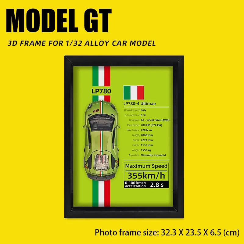 Supercar Display Frame – Miniature 1:32 en Cadre Prestige