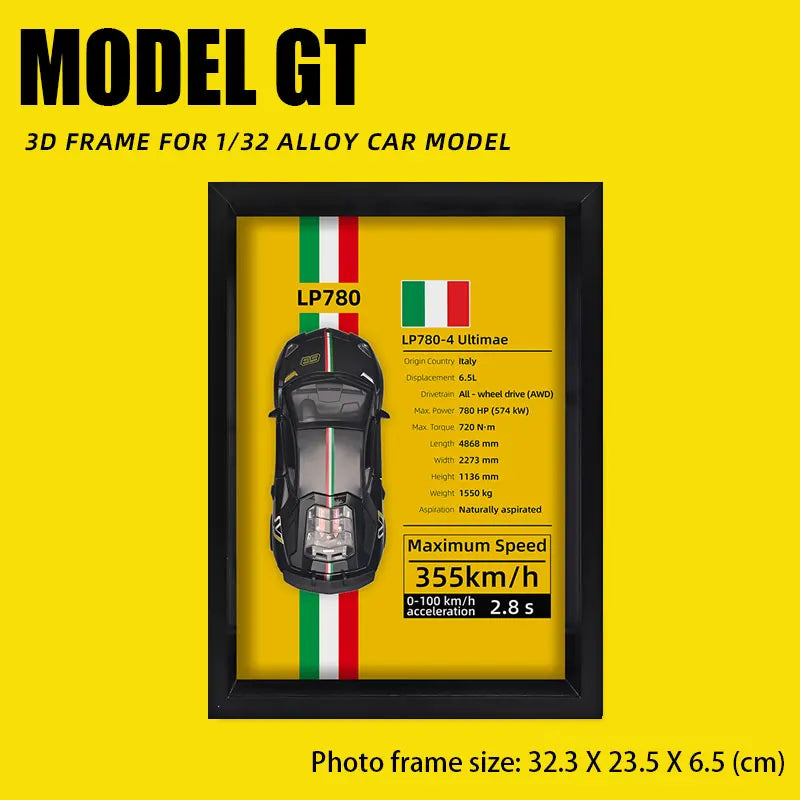 Supercar Display Frame – Miniature 1:32 en Cadre Prestige